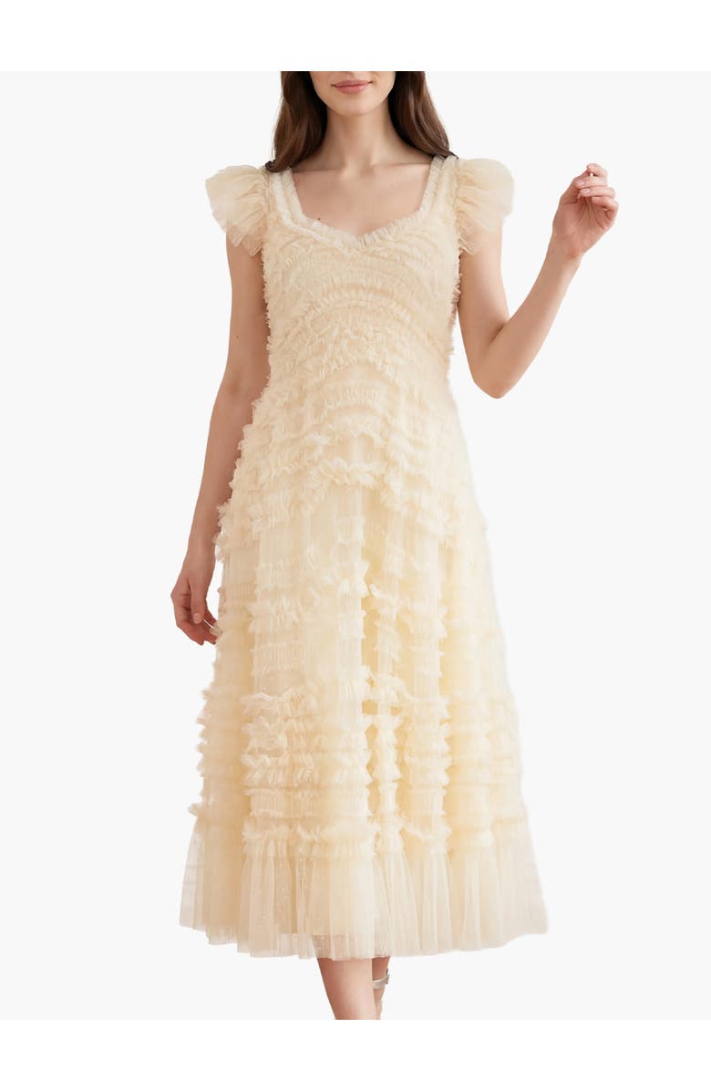 Needle & Thread Amara Backless Dress, Main, color, Lemon Sorbet