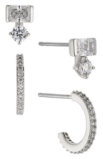 NADRI NADRI ZOE STUD & HOOP EARRINGS SET