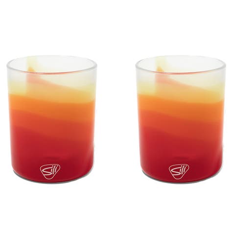 Rocks Silione Glasses 12oz 2 Pack, Marigold