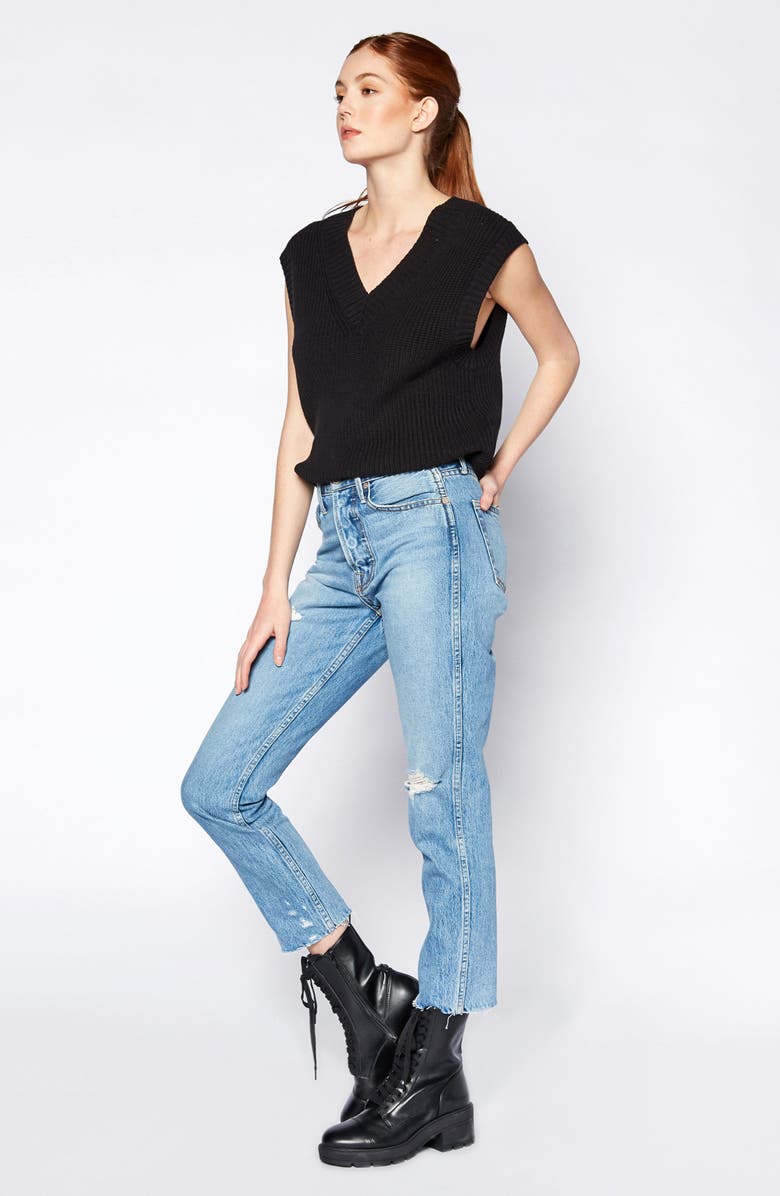 NOEND Eve High Waist Slim Straight Leg Jeans, Alternate, color,