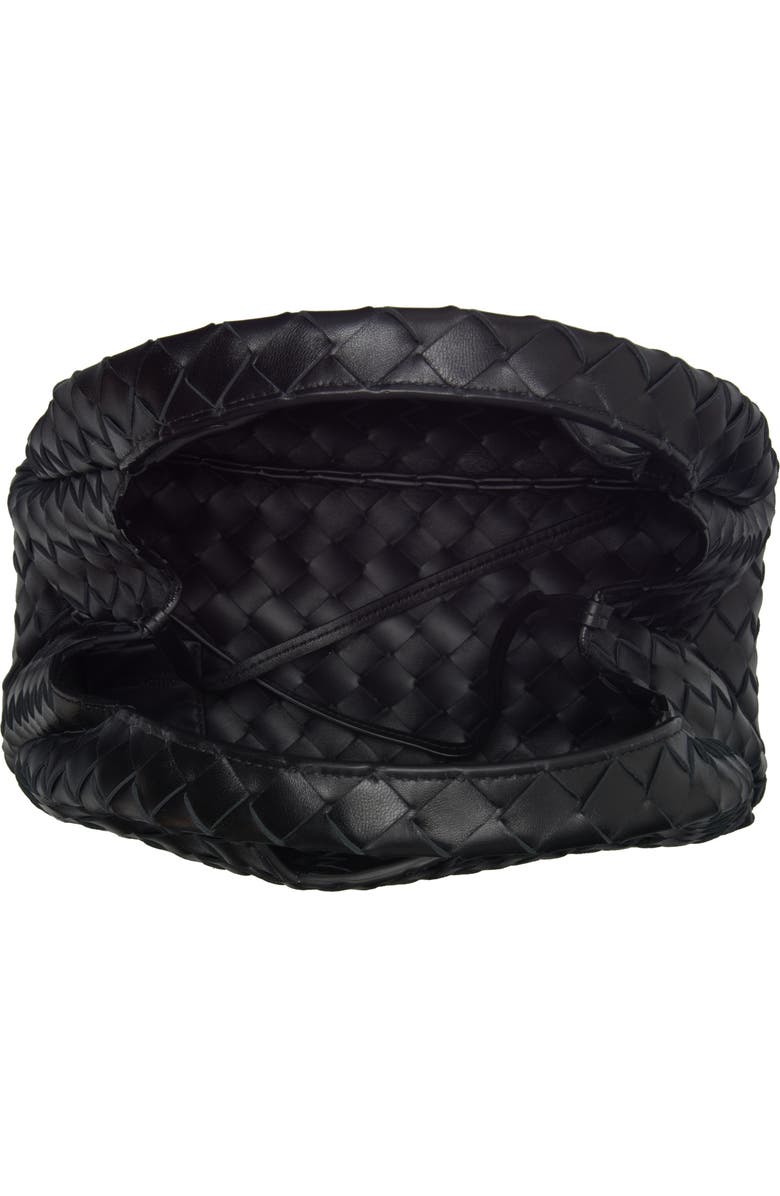 Bottega Veneta Small Campana Intrecciato Leather Shoulder Bag, Alternate, color, Black-Brass