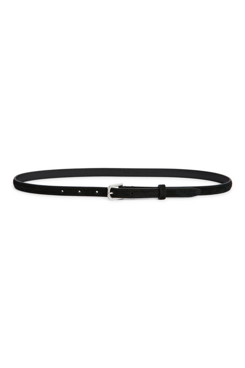 Skinny Suede Belt, Main, color, BLACK