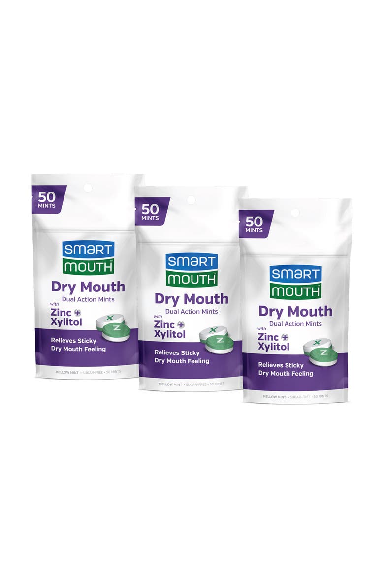Dry Mouth Dual-Action Sugar-Free Mints 50 Count, 3-Pack, Main, color, Mellow Mint