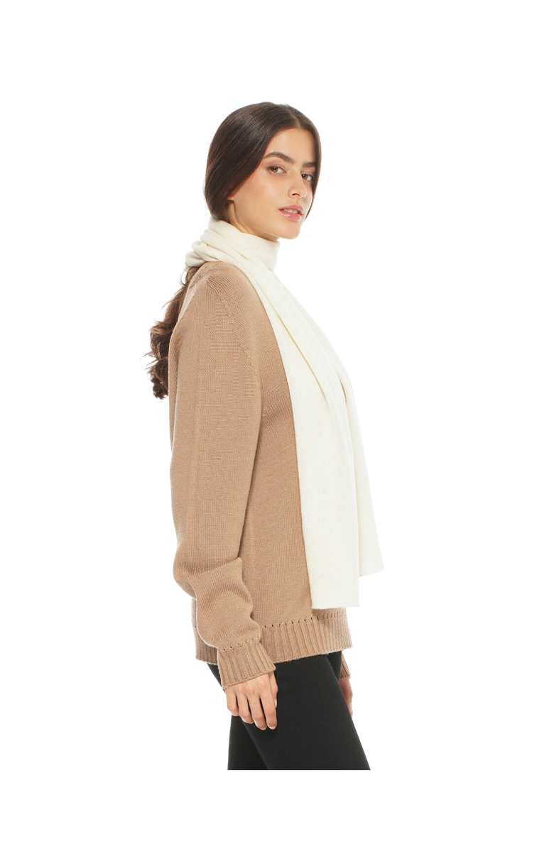 Monticelli Cashmere Essential Pure Cashmere Maxi Wide Scarf, Alternate, color, Milk White