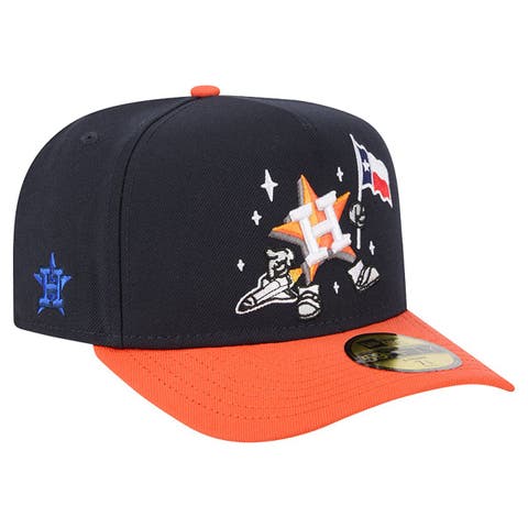Men's New Era Navy/Orange Houston Astros Cartoon A-Frame 59FIFTY Fitted Hat