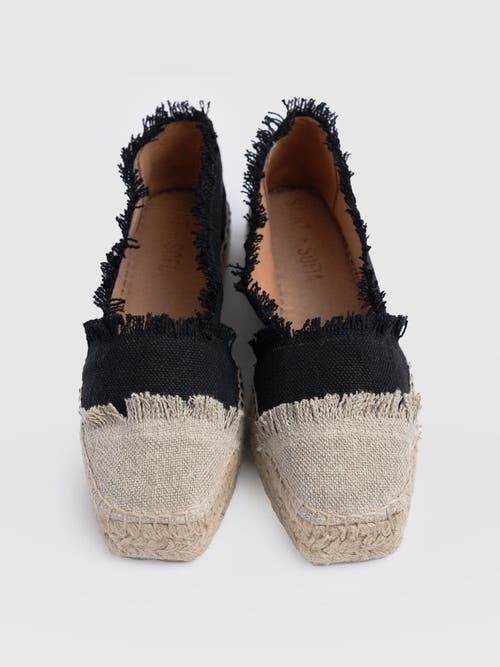 Saint + Sofia Ivy Frayed Espadrille Pumps In Black
