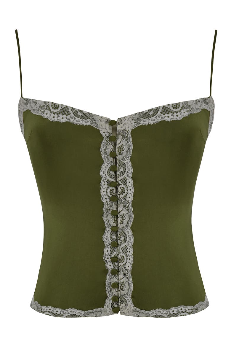 Lace Satin Camisole, Alternate, color, AVOCADO