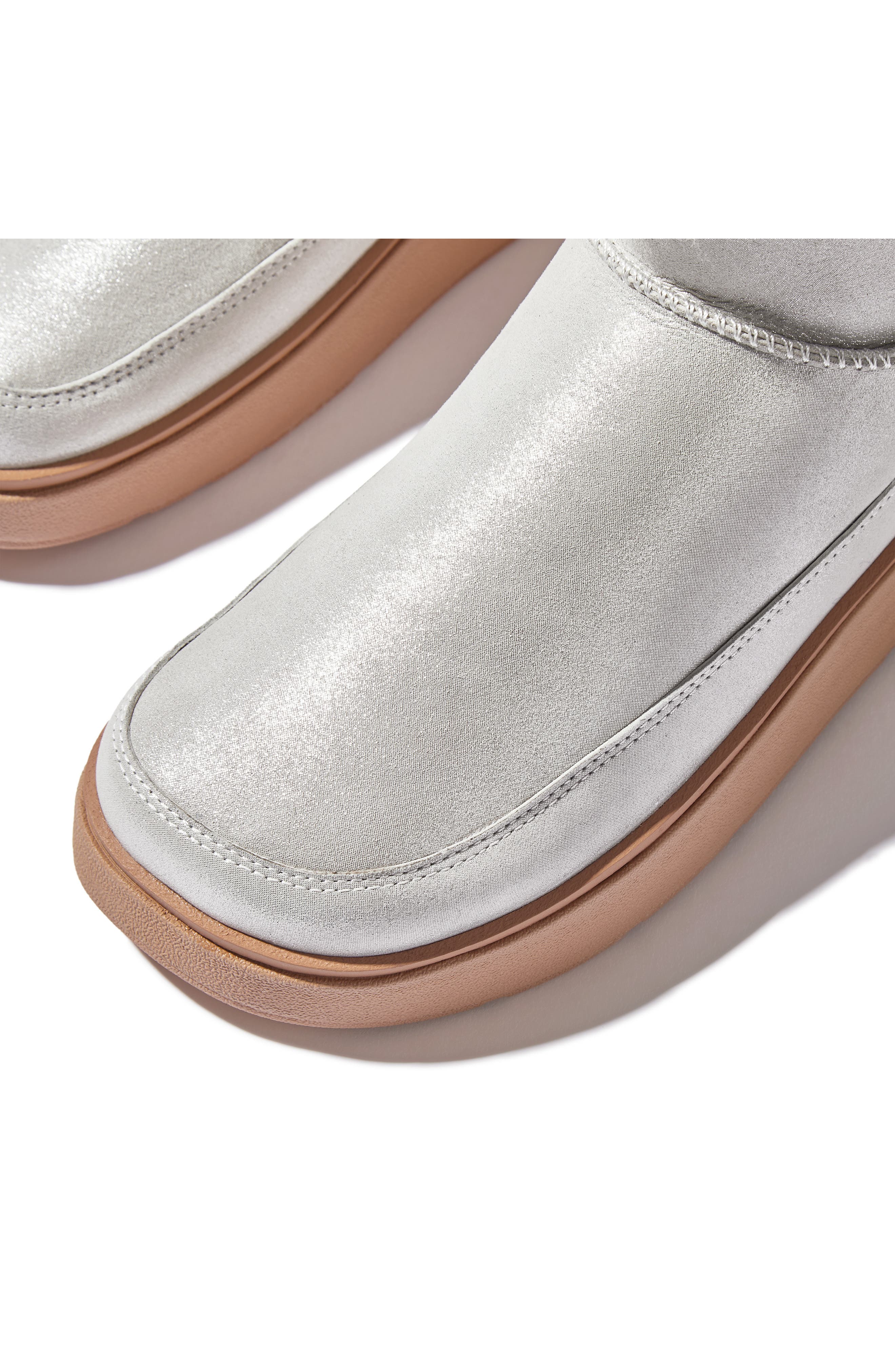 FitFlop Gen Fleece Ultra Mini Bootie, Alternate, color, Silver