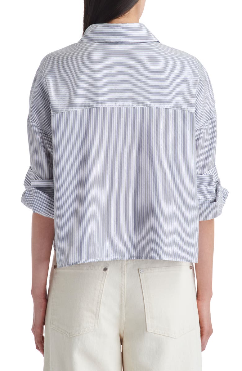 TWP Next Ex Stripe Crop Silk Shirt, Alternate, color,