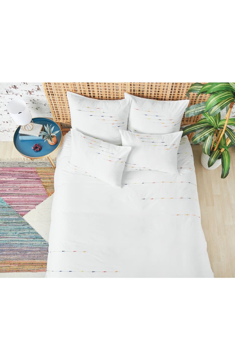 carol & frank Raina Queen Duvet Cover, Alternate, color, White