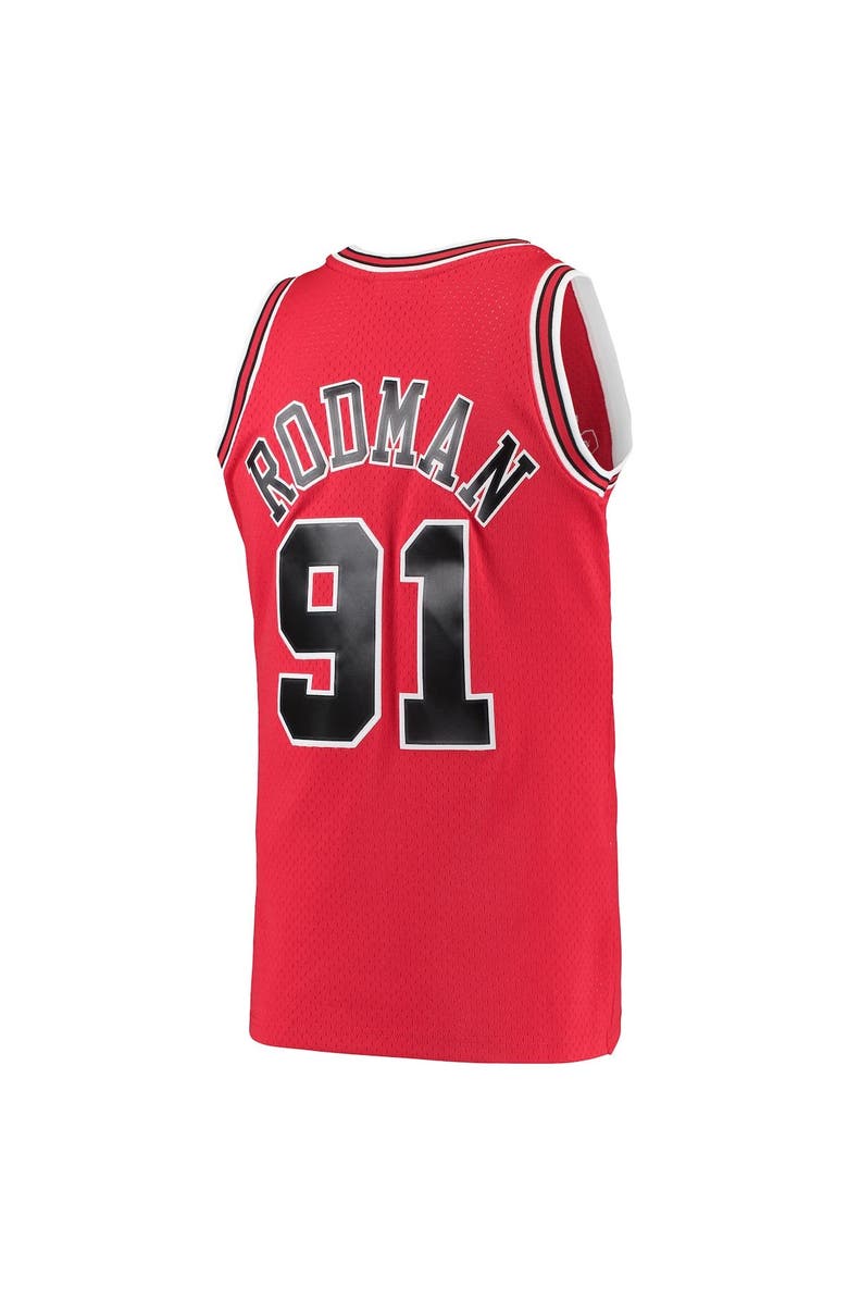 Mitchell & Ness Men's Mitchell & Ness Dennis Rodman Red Chicago Bulls Hardwood Classics 1997-98 Swingman Jersey, Alternate, color, Red