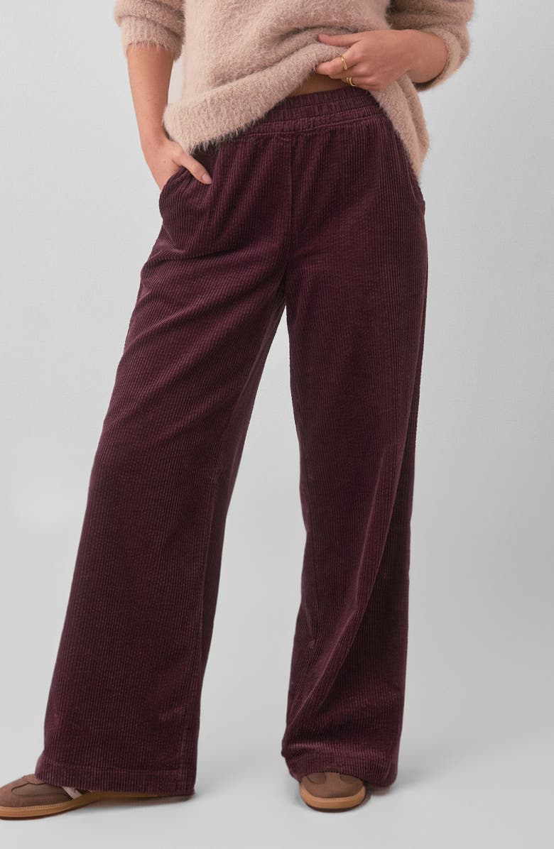 Marine Layer Allison Corduroy Pants, Main, color, Windsor Wine