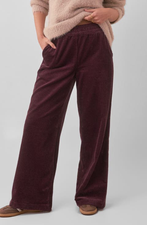 【BAON】Vominde corduroy color wide pants Women's Corduroy Wide-Leg Pants - Umber | Timberland US