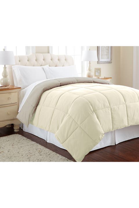 Down Alternative Reversible Comforter - Ivory/Atmosphere - King