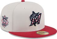 New Era Men's New Era  Khaki/Red Miami Marlins 2024 Fourth of July 59FIFTY Fitted Hat