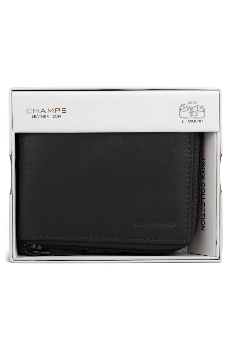 Onyx Zip Around Bifold Wallet, Alternate, color, BLACK
