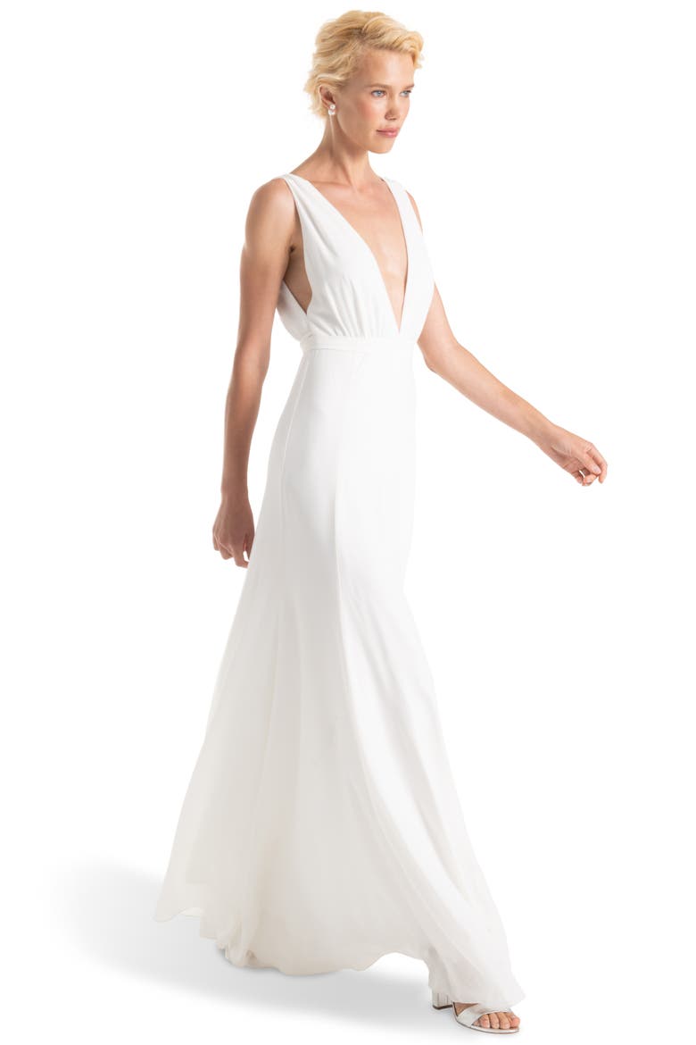Jagger Plunging Wrap Dress (Nordstrom Exclusive), Alternate, color, WHITE
