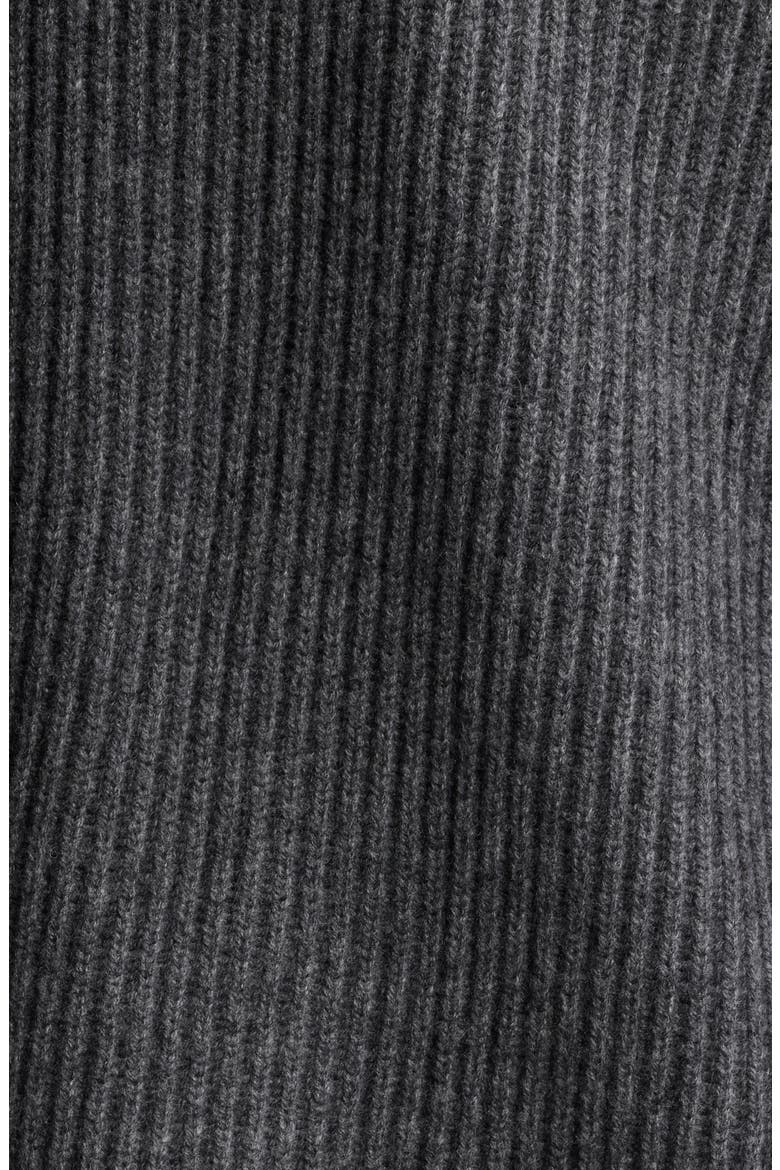 Ribbed Shawl Collar Wool & Cashmere Cardigan, Alternate, color, CHARCOAL