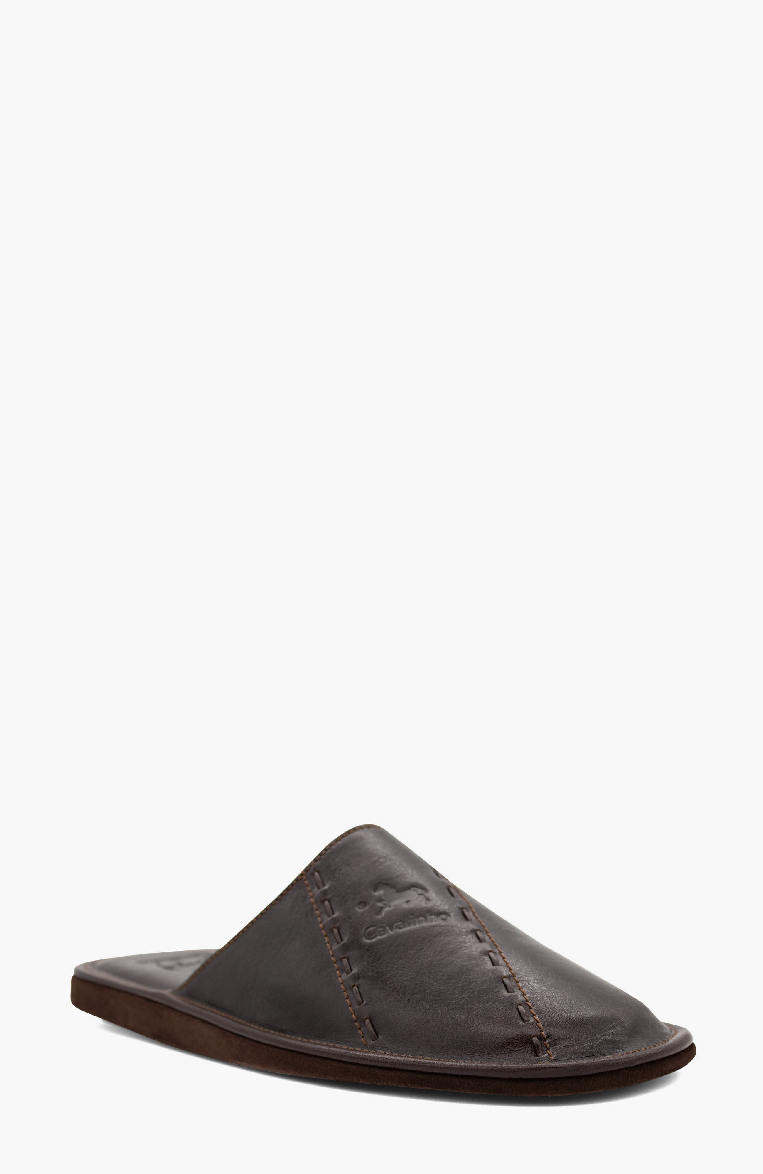 Gentleman Leather House Slippers 101, Alternate, color, Brown