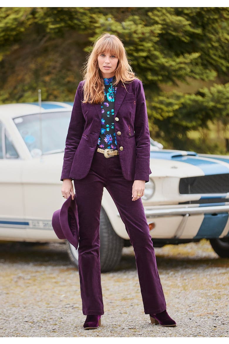 Moleskin Blazer, Alternate, color, PURPLE PENNANT