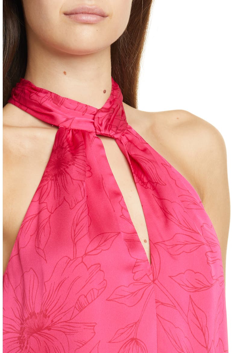 Cedra Floral Halter Top, Alternate, color, FUCHSIA