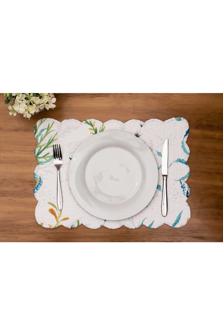 Marlowe Sound Placemats, Set of 6, Alternate, color, White