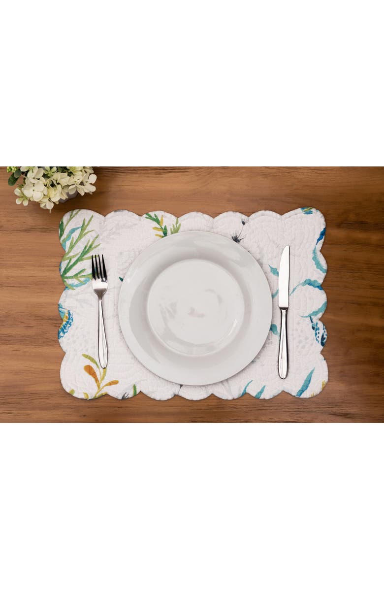 C&F Home Marlowe Sound Placemats, Set of 6, Alternate, color, White