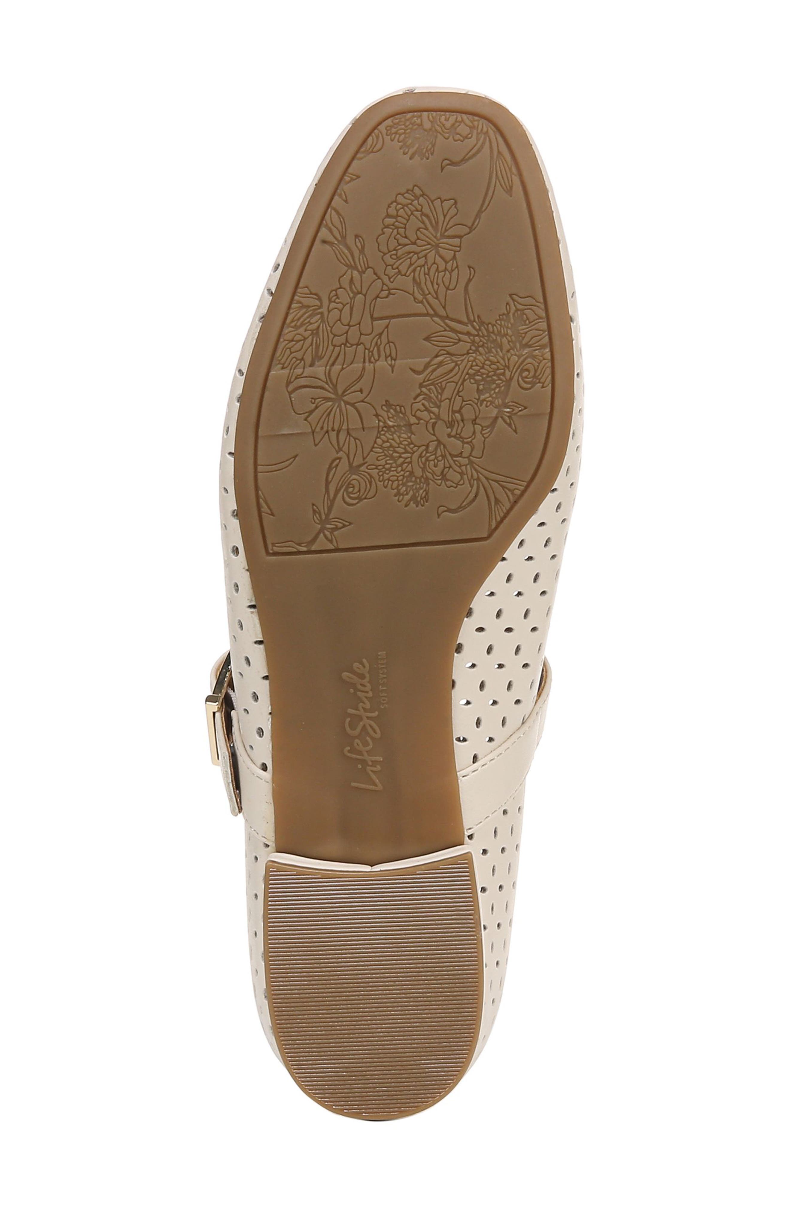 LifeStride Cameom Perforated Ballet Flat, Alternate, color, Cream