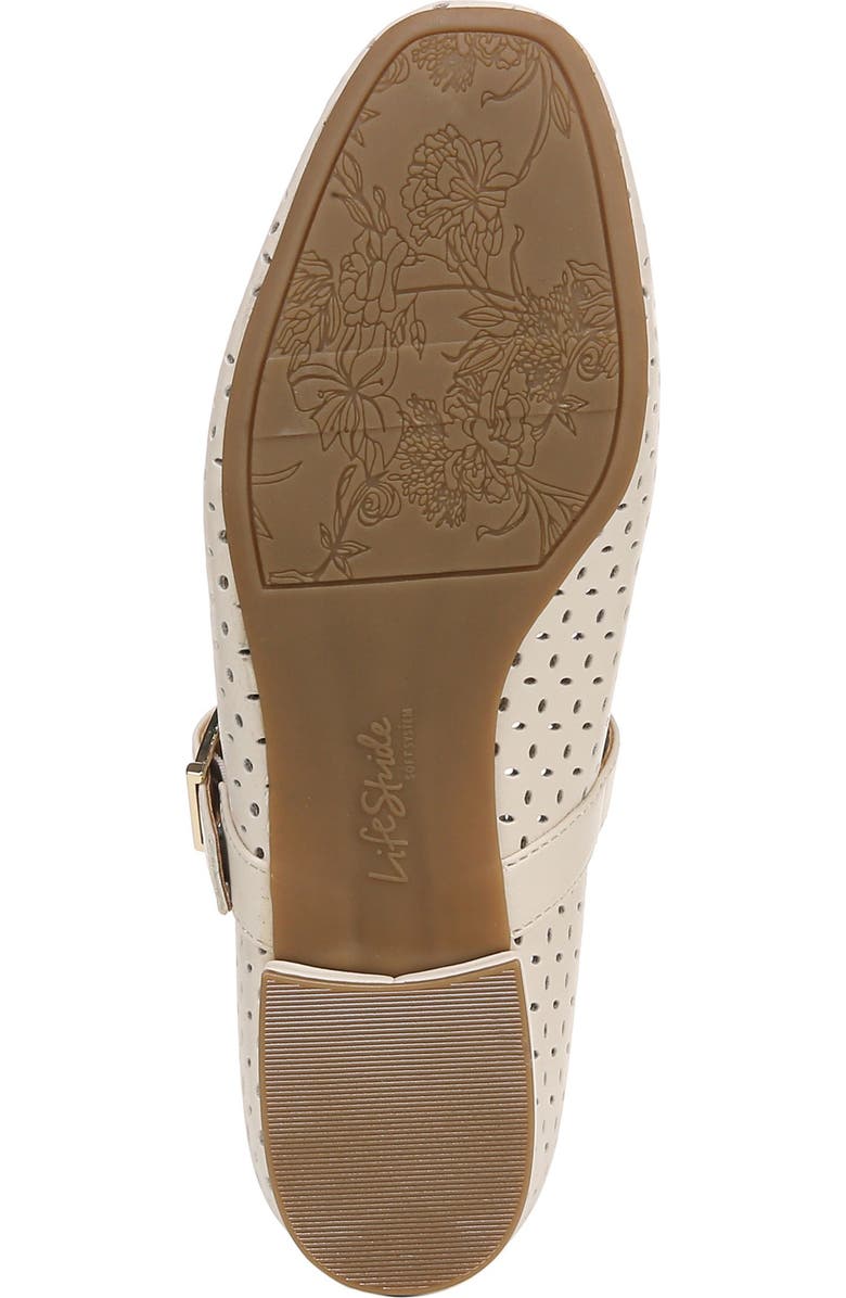 LifeStride Cameom Perforated Ballet Flat, Alternate, color, Cream