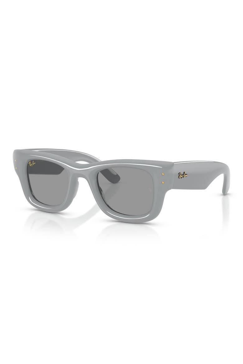 Wayfarer Puffer 50mm Square Sunglasses, Alternate, color, SOLID GREY / GREY