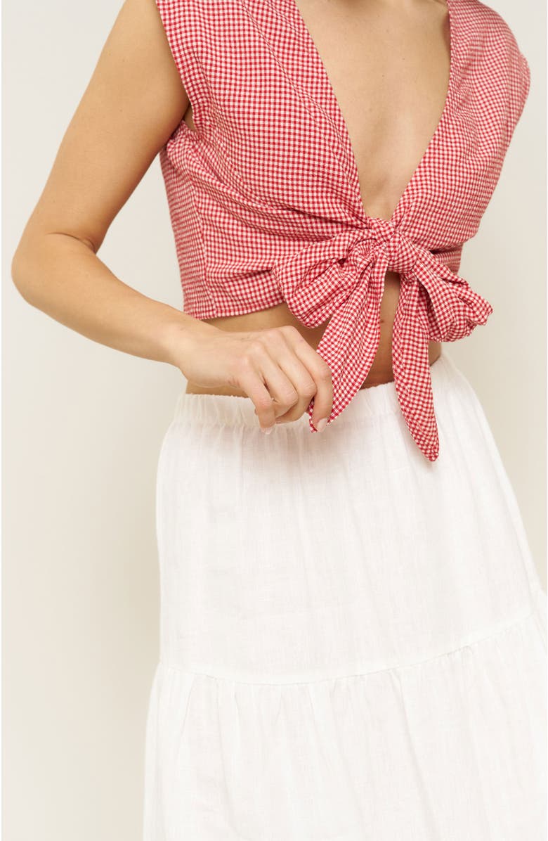 Whimsy + Row Valentina Top, Alternate, color, Red Gingham