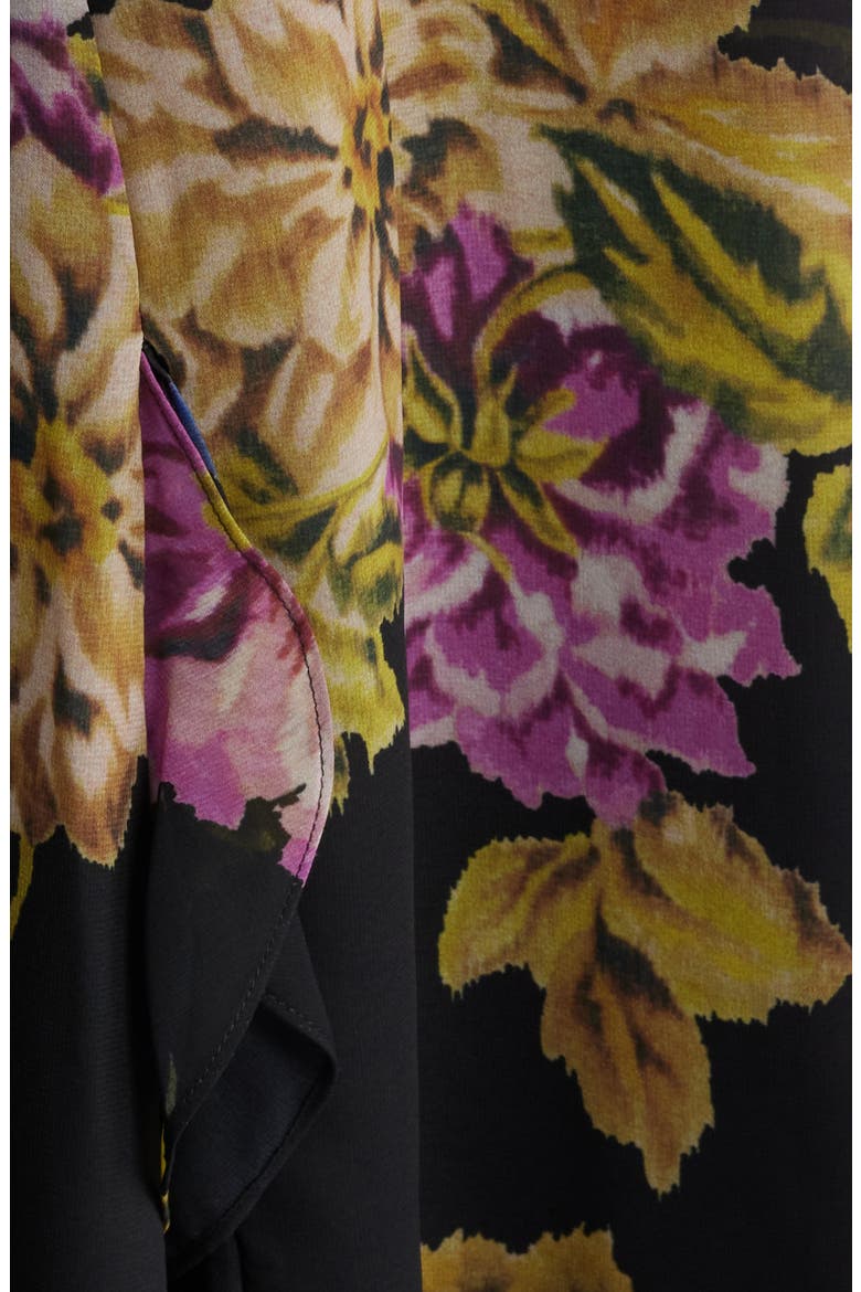 Lesley Floral Ruffle Maxi Dress, Alternate, color, BLACK MULTI