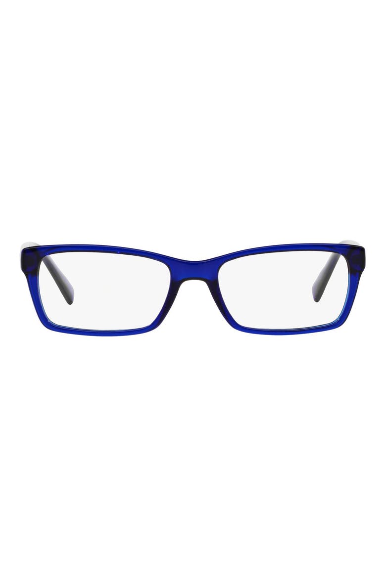 53mm Rectangular Optical Glasses, Main, color, DARK BLUE