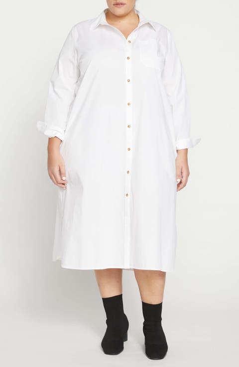 Odeon Stretch Poplin Shirtdress (Regular & Plus)