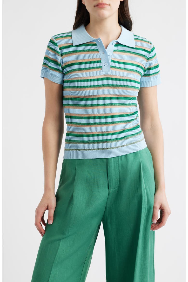 Levanzo Stripe Knit Polo, Main, color, MULTICOLOR LIGHT BLUE