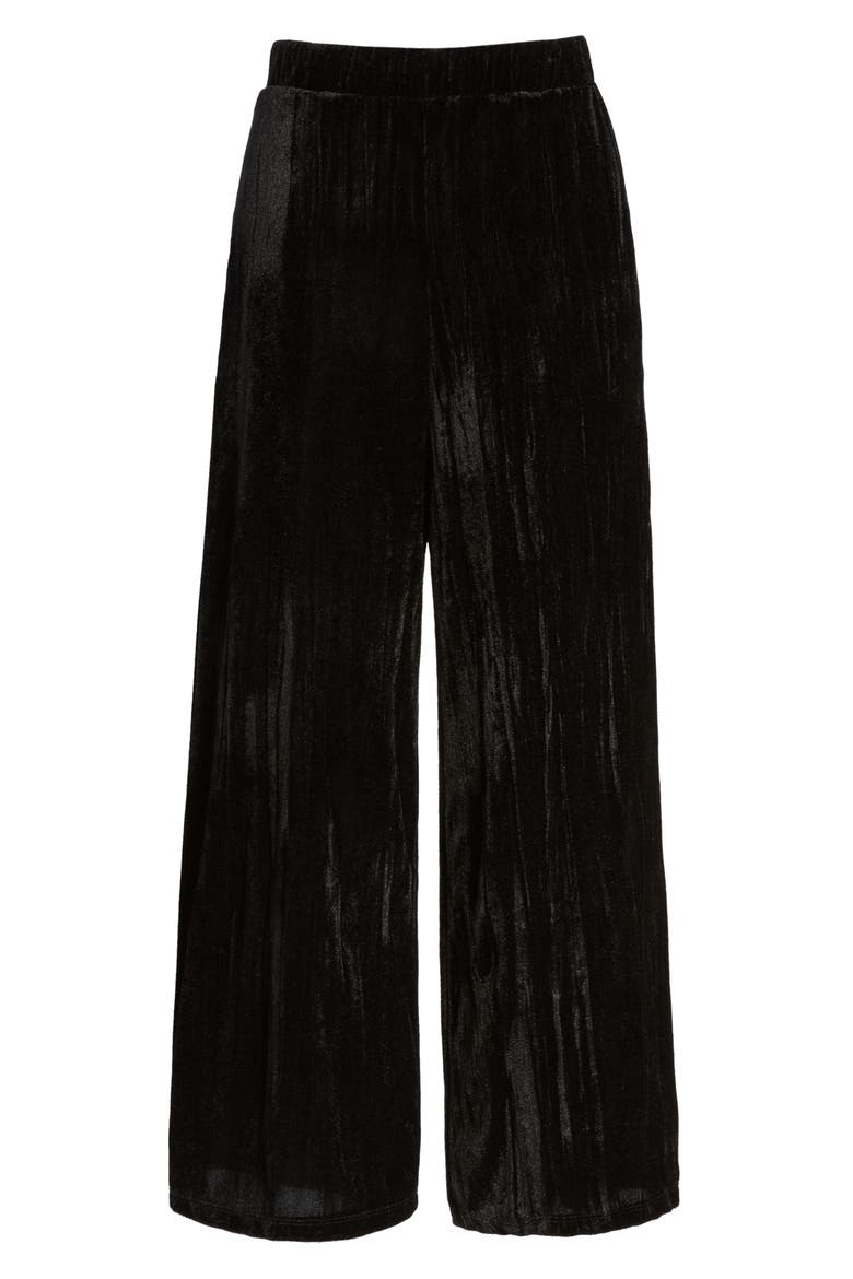 Velvet Culottes, Alternate, color, BLACK