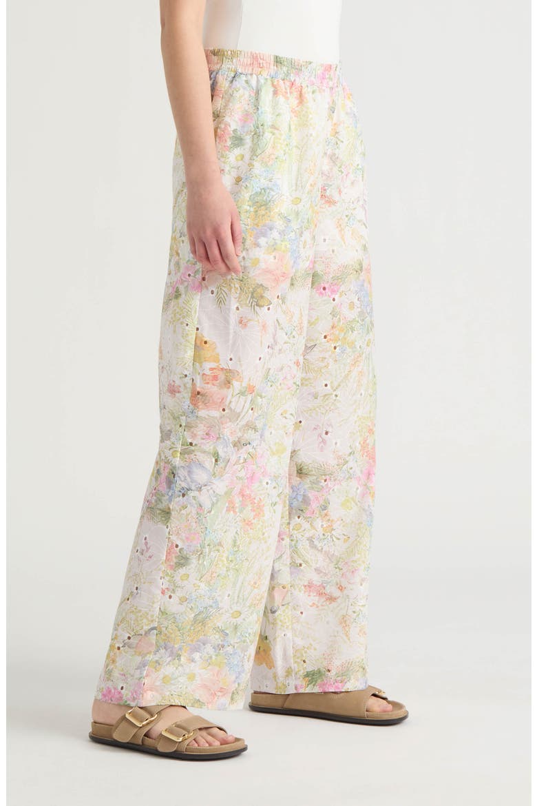 Embroidered Wide Leg Pants, Alternate, color, MULTI FLORAL