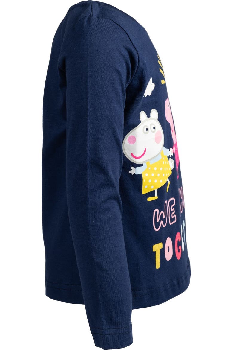 2-Pack Glitter Long Sleeve T-Shirts, Alternate, color, Peppa Pig Navy Pink