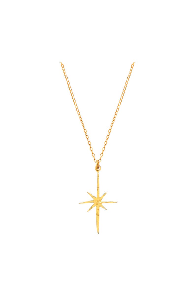Ottoman Hands Northern Star Necklace, Main, color, Brass