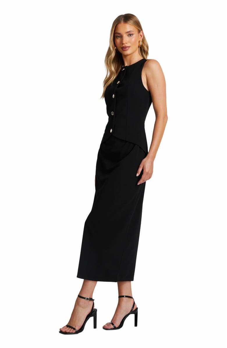 QUIZ 2 In 1 Scuba Crepe Waistcoat and Skirt Dress, Alternate, color, 