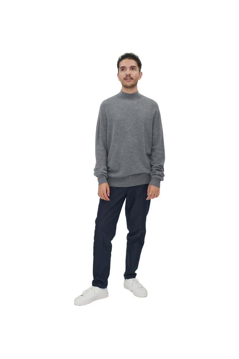 Essential Mock Neck Cashmere Sweater, Main, color, dim gray