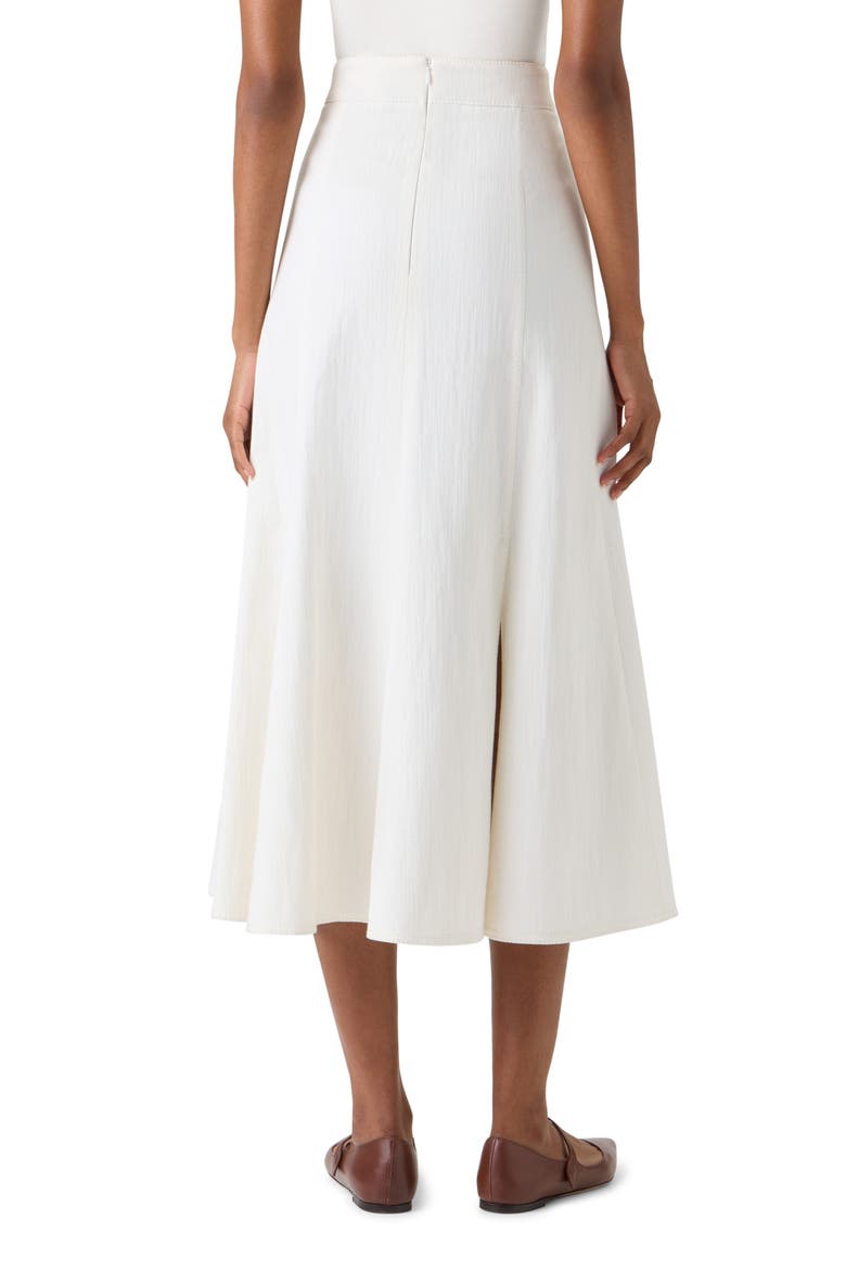 Stretch Denim A-Line Midi Skirt, Alternate, color, CREAM