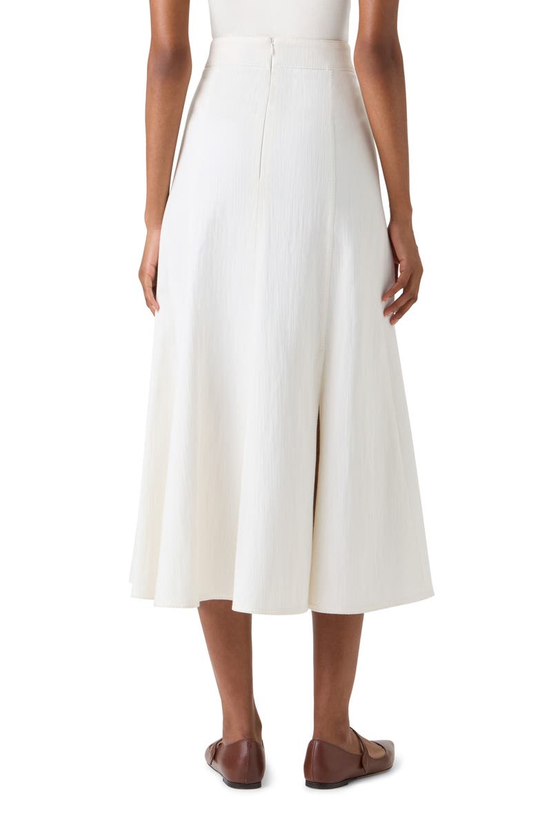 Akris punto Stretch Denim A-Line Midi Skirt, Alternate, color, Cream