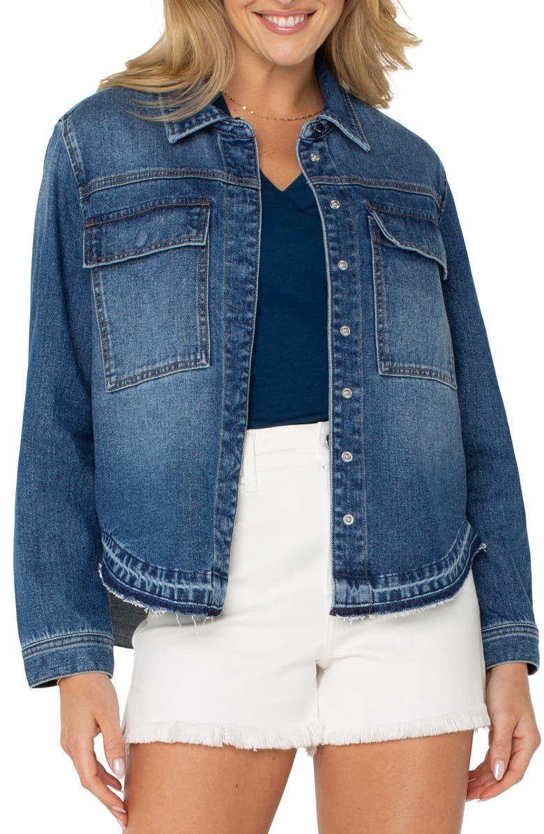 Liverpool Los Angeles Split Back Denim Shirt Jacket, Main, color, 