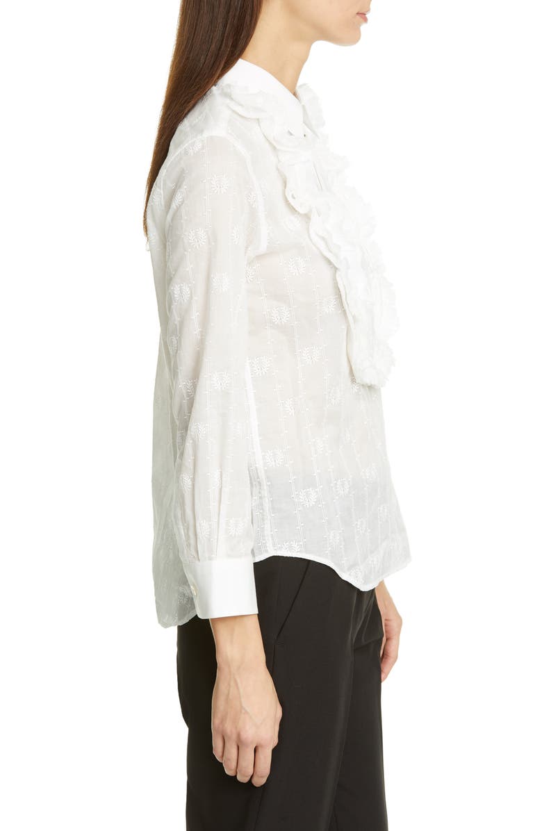 Tao Comme des Garçons Tricot Comme des Garçons Ruffle Bib Embroidered Shirt, Alternate, color,