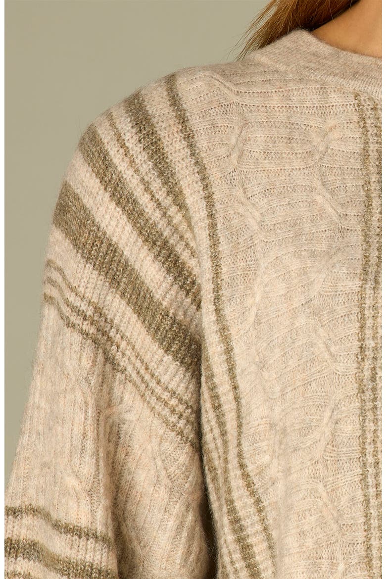 Stripe Dolman Sleeve Sweater, Alternate, color, OATMEAL/OYSTER MUSHROOM