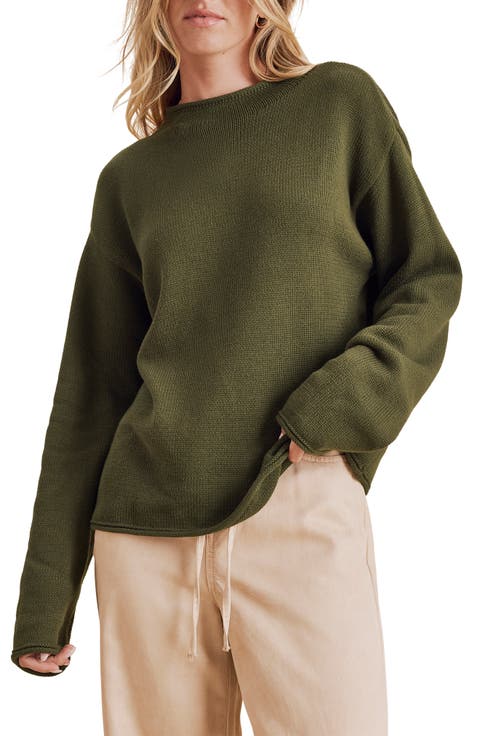 Elsie Cotton Blend Roll Edge Sweater
