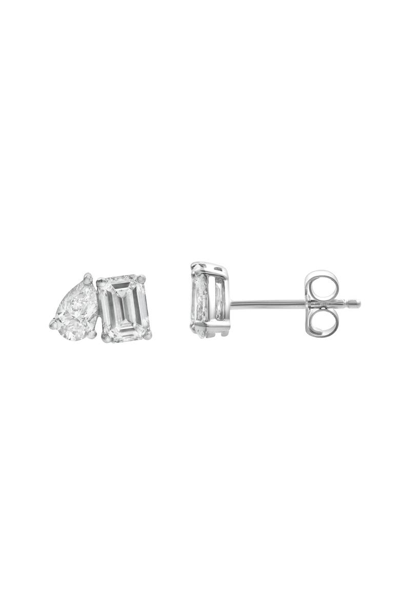 LuvMyJewelry Valessa 14K Gold 2 Ct Lab Grown Diamond Toi Et Moi Earrings, Main, color, 14K White Gold