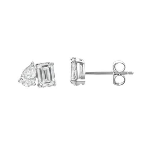 Valessa 14K Gold 2 Ct Lab Grown Diamond Toi Et Moi Earrings