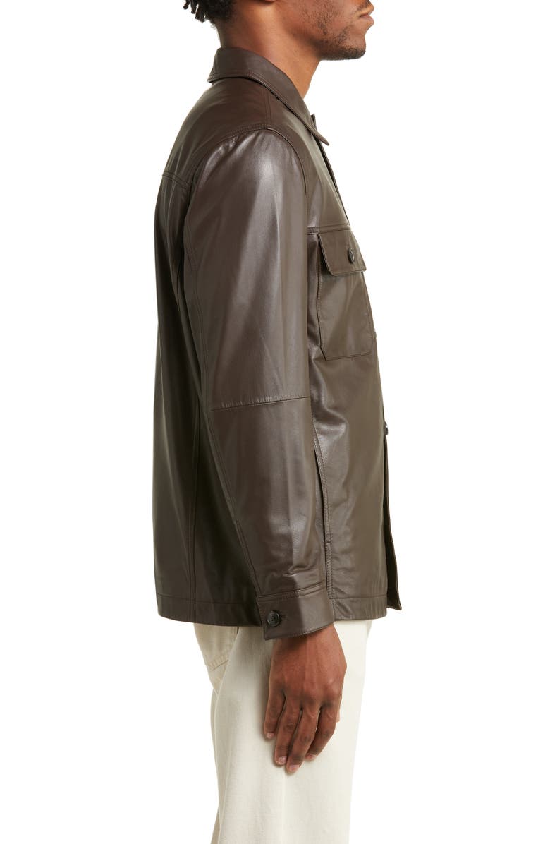 Saturdays NYC Driessen Leather Shirt Jacket, Alternate, color,